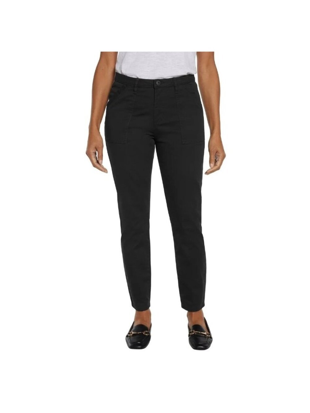 NWT Banana Republic Women's 8 High Rise Twill Chino Pants Black Cotton B0618